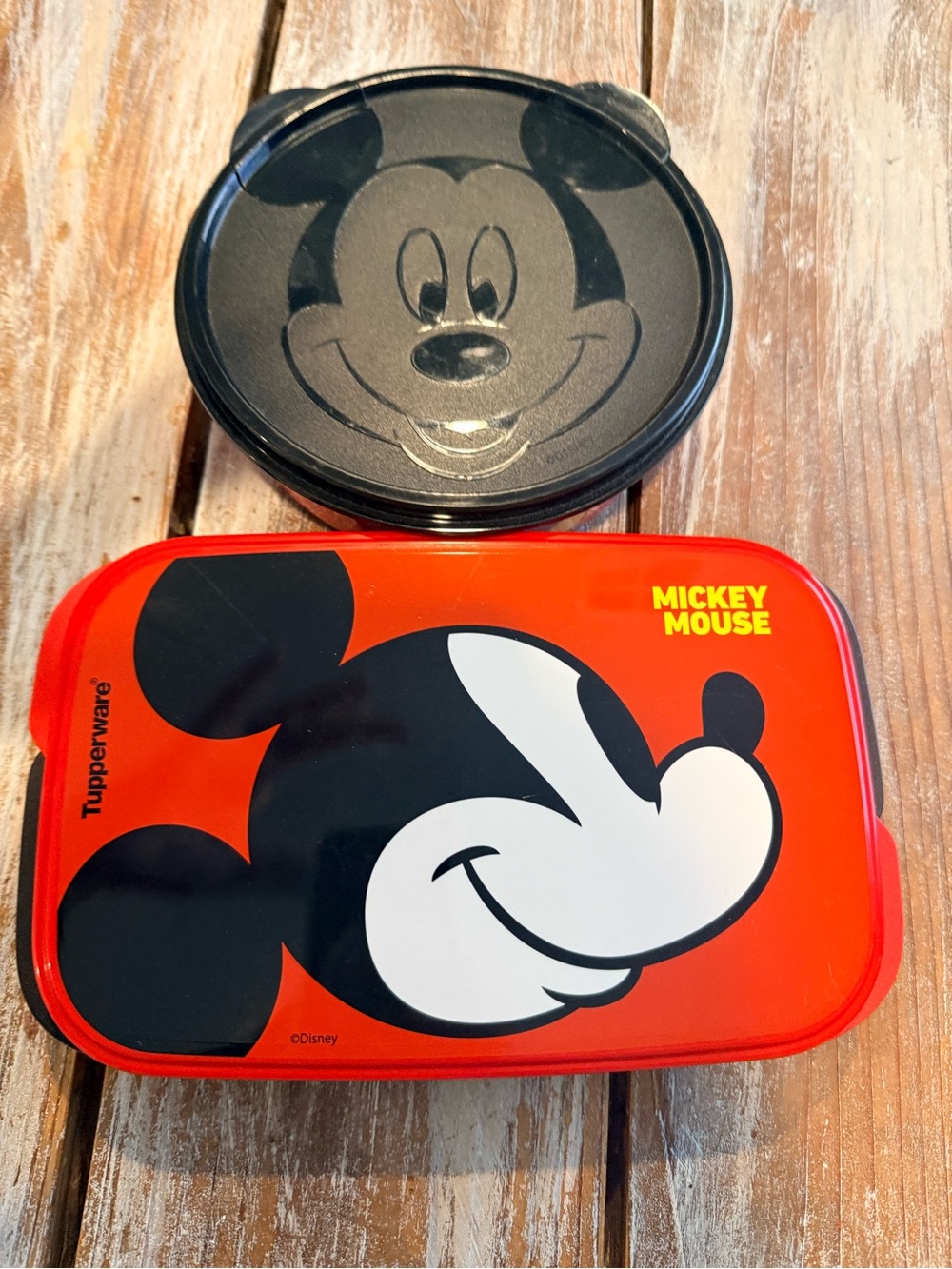 Tupperware Mickey Mouse Kids Lunch Box in Red and Black